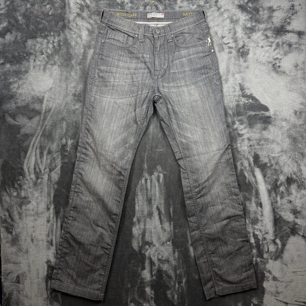 Point Zero Matt Classic Fit Jeans Mens 32x33 Gray Straight Leg Denim Pants